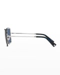 Valentino Crystal Square Metal & Acetate Sunglasses Valentino Crystal Square Metal & Acetate Sunglasses 