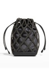 Brunello Cucinelli Monili Laser-Cut Leather Bucket Bag