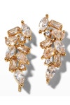 BaubleBar Cubic Zirconia Crystal Leaf Earrings