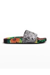Johnny Was Zebra Printed Poolside Sandals