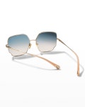 Chloe Oversized Geo Rectangle Metal Sunglasses Chloe Oversized Geo Rectangle Metal Sunglasses 