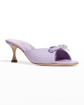 Manolo Blahnik Bow Leather Mule Sandals