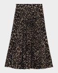 Theory Side-Drape Classic Silk Georgette Midi Skirt | Neiman Marcus