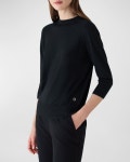 Loro Piana 3/4-Sleeve Featherweight Cashmere Sweater | Neiman Marcus Loro Piana 3/4-Sleeve Featherweight Cashmere Sweater