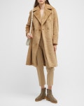 Vince Double-Breasted Faux-Shearling Coat | Neiman Marcus Vince Double-Breasted Faux-Shearling Coat