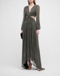 Ramy Brook Lebron Long-Sleeve Metallic Maxi Dress | Neiman Marcus Ramy Brook Lebron Long-Sleeve Metallic Maxi Dress