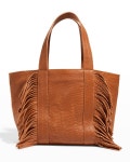 Cleobella Devon Small Fringe Leather Tote Bag | Neiman Marcus Cleobella Devon Small Fringe Leather Tote Bag