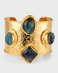 Devon Leigh Labradorite Gold-Plated Cuff Bracelet | Neiman Marcus Devon Leigh Labradorite Gold-Plated Cuff Bracelet