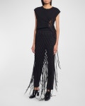 Dries Van Noten Knotted String Midi Skirt | Neiman Marcus Dries Van Noten Knotted String Midi Skirt