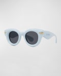 Loewe Inflated Pantos Acetate Round Sunglasses | Neiman Marcus Loewe Inflated Pantos Acetate Round Sunglasses