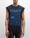 PURPLE Mens Textured Jersey Tank Top | Neiman Marcus PURPLE Mens Textured Jersey Tank Top