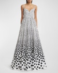 Elie Saab Degrade Polka-Dot Print Sleeveless Taffeta Bustier Gown | Neiman Marcus Elie Saab Degrade Polka-Dot Print Sleeveless... 