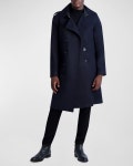 Karl Lagerfeld Paris Mens Wool Trench Coat | Neiman Marcus Karl Lagerfeld Paris Mens Wool Trench Coat