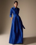 Rickie Freeman for Teri Jon Belted A-Line Taffeta Shirt Gown | Neiman Marcus Rickie Freeman for Teri Jon Belted A-Line Taffeta... 