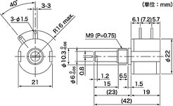 [Nidec Copal Electronics] M-22E10-050 5K 수동부품 > Resistor > 가변저항 > 로터리가변저항 (주)엘레파츠 - 엘레파츠 M-22E10-050 5K