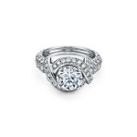 플래티늄 소재 다이아몬드 밴드 디자인의 Tiffany & Co. Schlumberger 라운드 브릴리언트 웨딩 링 | Tiffany & Co. 티파니앤코