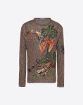 Valentino Uomo CUBAN BOXES EMBROIDERED LINEN JUMPER, Knit Tops for Men - Valentino Online Boutique