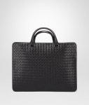 Bottega Veneta® - BRIEFCASE IN NERO INTRECCIATO CALF  Bottega Veneta® - BRIEFCASE IN NERO INTRECCIATO CALF