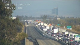 Interstate 80 westbound lanes reopen after overturned truck blocked lanes