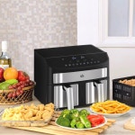 Fryers | 8L Dual Zone Air Fryer with 10 in 1 Function Sync Cook | HOMCOM