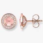 Jewellery | Rose Gold Plated Luna Rose Quartz Earrings H1858-417-9 | THOMAS SABO