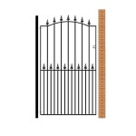 Garden Decor | Saxon Spear Top Tall Bow Top Single Gate, Fits Gap - W1220 x H1990 mm | Burbage Iron Craft