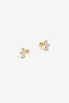Jewellery | Gold Plated Mini Crystal Tri Stone Earrings - Gift Pouch | Inicio