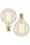 Lighting | Pack of 2 40W B22 Bayonet Cap Vintage Globe Bulb | BHS Lighting