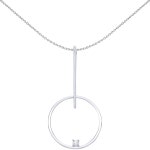 Jewellery | Silver CZ Floating Loop Pendant Necklace 18 inch - GVP438 | Jewelco London Jewellery | Silver  CZ Floating Loop... 