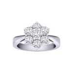 Jewellery | 18ct White Gold 1.5ct Diamond 7 Stone Flower Cluster Ring 12mm - 18R543-150 | Jewelco London Jewellery | 18ct White...