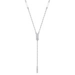 Jewellery | 925 Sterling Silver CZ Chocolate Bar Lariat Necklace 15 + 2 inch - GVK388 | Jewelco London Jewellery | 925 Sterling... 