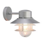 Lighting | Outdoor IP44 Wall Light Sconce 304 SS Silver LED E27 60W Bulb External d00302 | Loops