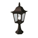Lighting | Outdoor IP44 1 Bulb Wall Ground Pedestal Lamp Light Black LED E27 100W d00307 | Loops