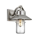 Lighting | Outdoor IP44 1 Bulb Wall Light Lantern Painted Brushed Steel LED E27 60W d00635 | Loops