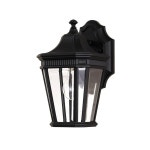 Lighting | Outdoor IP44 Wall Light Sconce Black LED E27 100W Bulb External d00673 | Loops