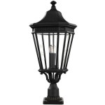 Lighting | Outdoor IP44 3 Bulb Wall Ground Pedestal Light Black LED E14 60W d00674 | Loops