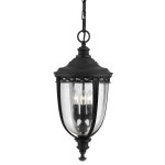 Lighting | IP23 3 Bulb Chain Lantern Light Black LED E14 60W Bulb Outside External d00724 | Loops