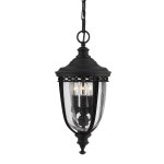 Lighting | IP23 3 Bulb Chain Lantern Light Black LED E14 60W Bulb Outside External d00726 | Loops