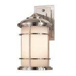 Lighting | Outdoor IP44 Wall Light Sconce Brushed Steel LED E27 60W Bulb External d00821 | Loops