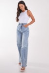 Jeans | High Waisted Wide Leg Jeans | Pink Vanilla