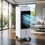 White Alivio 4L Air Cooler Humidifier 65W with 120° Oscillation 3-Speed 2 Ice Pack | Debenhams
