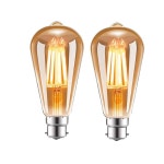 Lighting | 6W LED Filament Light Bulb B22, 2200K, pack of 2 | ExtraStar