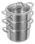 Pots & Pans | Allround Stainless Steel Induction Safe Stackable 3-Tier 18cm/2.3L Casserole Pot Steamer Set | Kuhn Rikon