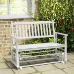 Sofas & Chairs | 2 Seats Outdoor Glider Bench Poplar Wood Patio Swing Glider Loveseat Chair with Armrests | Costway