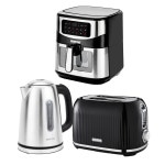 Toasters | 1.7L Illuminating Electric Kettle 2 Slice Bread Toaster & 9.2L Digital Air Fryer Combo Kitchen Set | Geepas