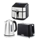 Toasters | 1.7L Illuminating Kettle 2 Slice Bread Toaster & 7.5L Digital Air Fryer Kitchen Set | Geepas