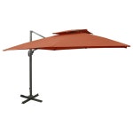Garden Furniture | Cantilever Umbrella with Double Top 300x300 cm Terracotta | Berkfield Home