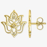 Jewellery | Ladies Gold Plated Diamond Lotus Flower Ornamentation Earrings D_H0007-924-39 | THOMAS SABO