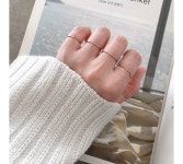 멜디어링 silver92.5 1mm 열손가락 레이어드 은 실반지