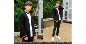 머시따, 키 커보이고 싶다면... 배색 포인트가 매력적인 오버핏 가디건 set3